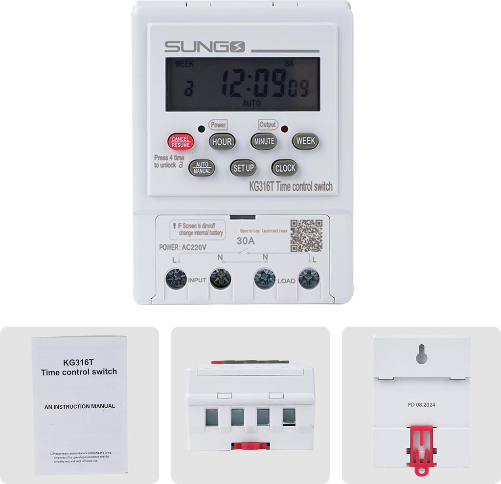 Programmierbare Digitale Zeitschaltuhr mit 16 Schaltgruppen – Heavy Duty Zeitschalter AC220V für DIN-Schiene