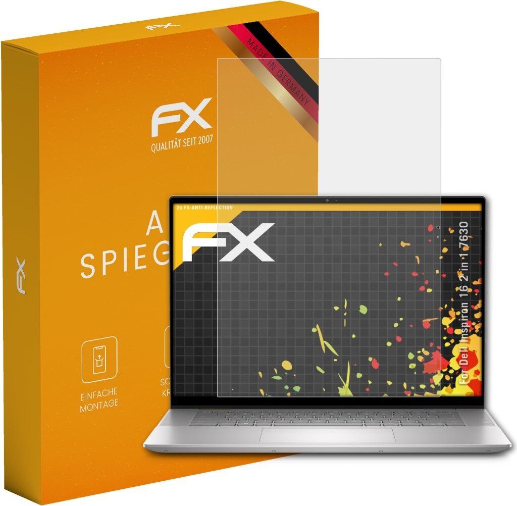 atFoliX FX-Antireflex 2x Schutzfolie kompatibel mit Dell Inspiron 16 2 in 1 (7630) Displayfolie
