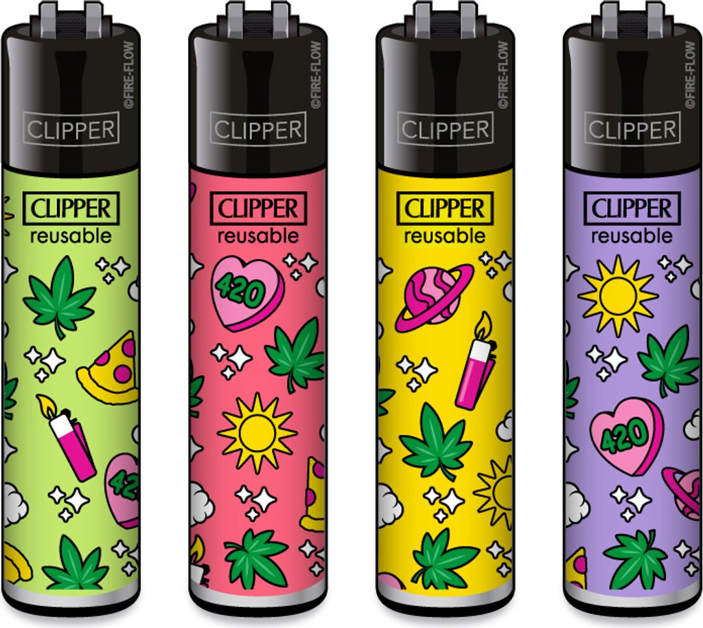 Clipper® Feuerzeuge 4er Set: 420 Pattern #2 Produktbild 