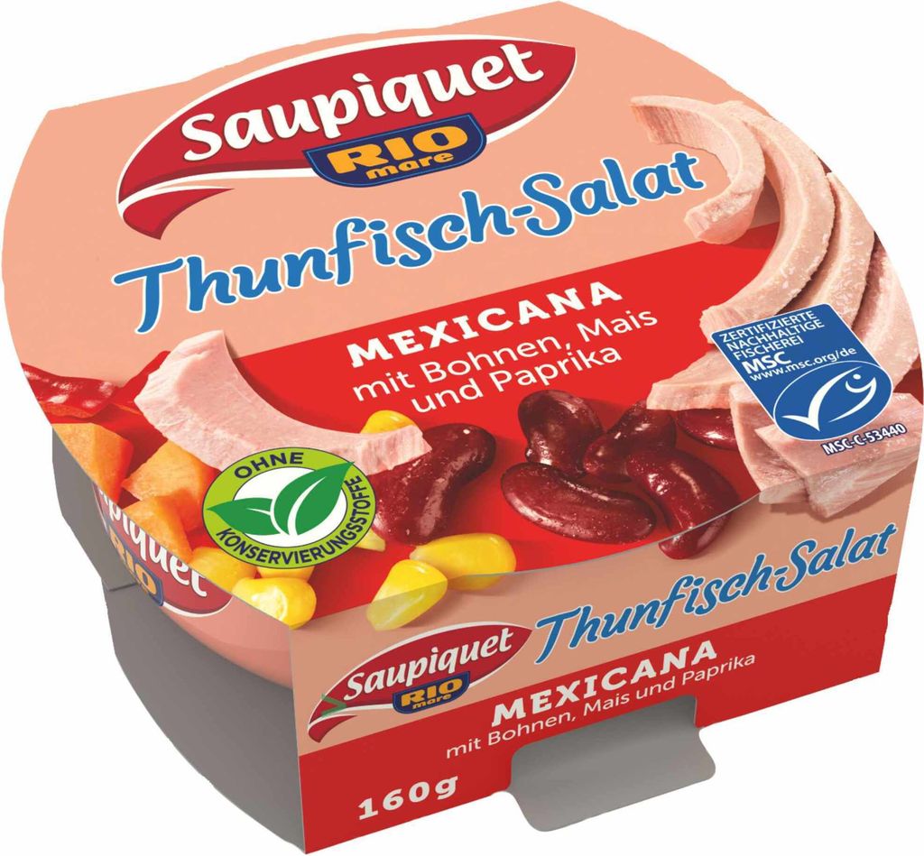 A product container for tuna salad.