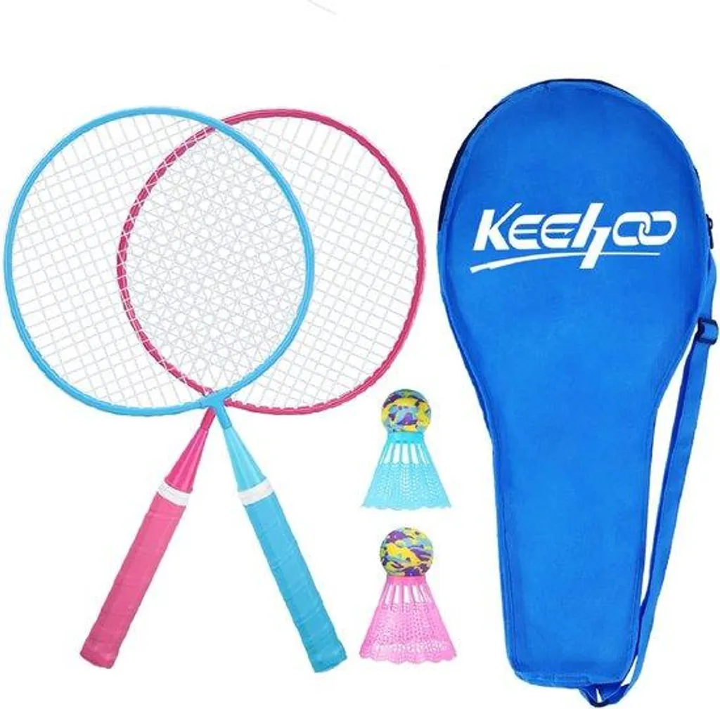 Kit badminton de jardin pour famille, 4 raquettes avec sac de rangement