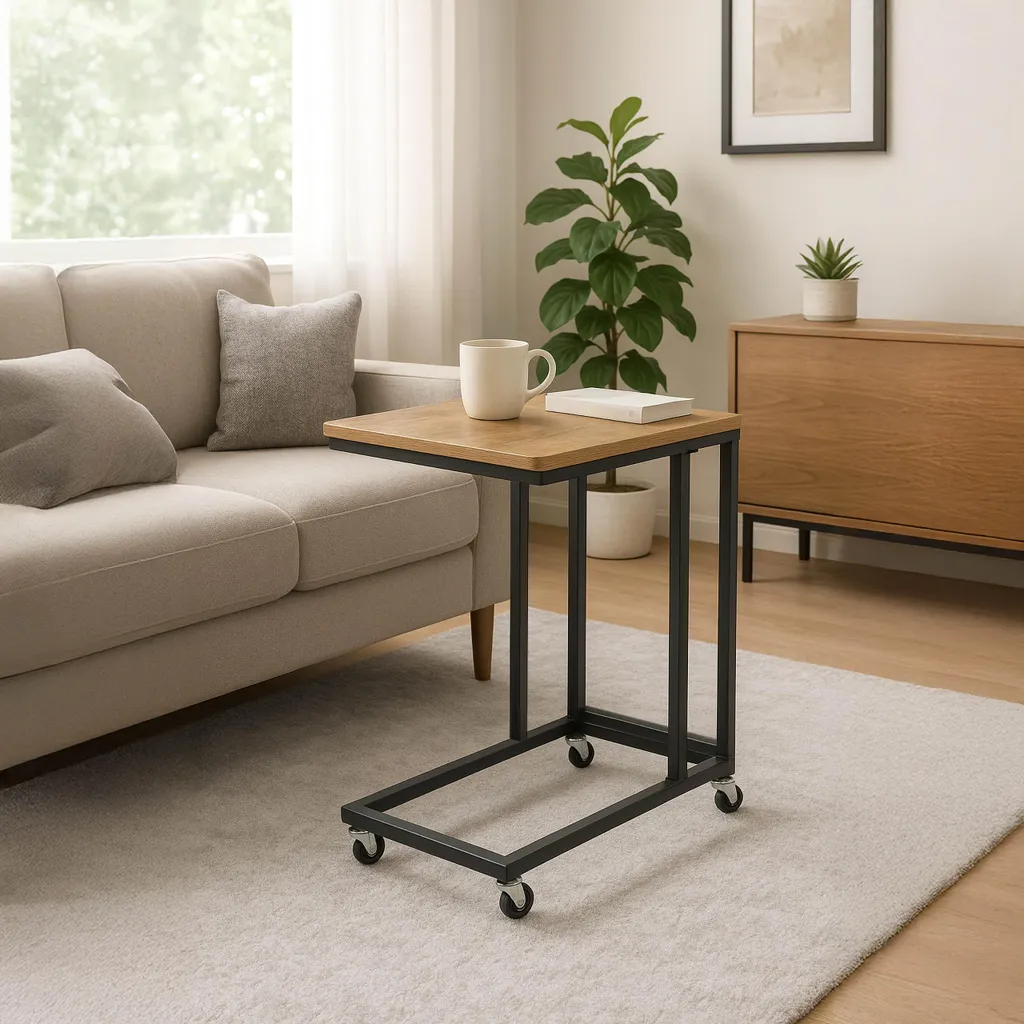 Table de lit sur roulettes pratique pour PC portable - Structure Noire - 10