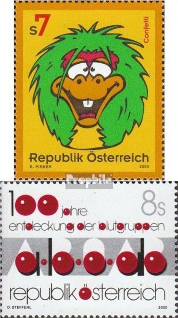 Briefmarken Österreich 2000 Mi 2317,2322 (kompl.Ausg.) postfrisch Kinderfernsehen