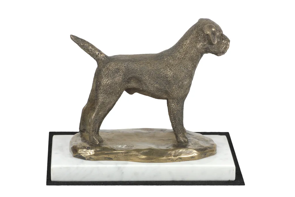 Cadeau Idéal Border Terrier : Statue Marbre Blanc Durable pour Collection - 4