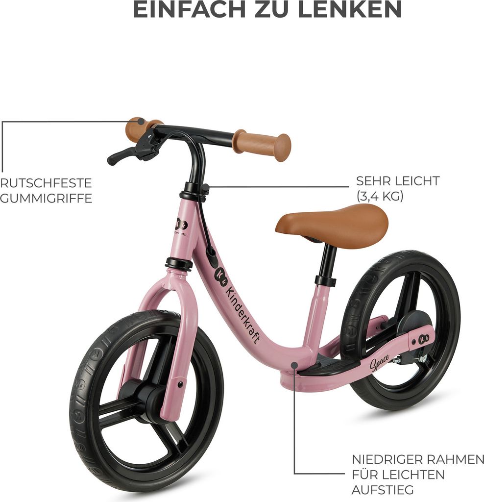 Kinderkraft SPACE Laufrad - Leicht, mit Handbremse - Produktbild 3
