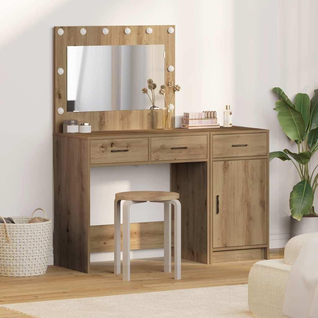 "2026 Aktion"Schminktisch - modernes Design - Kosmetiktisch/Frisiertisch mit Tür 2 pcs Braun 40x41x75cm Holzwerkstoff DE417366 - Schminktische