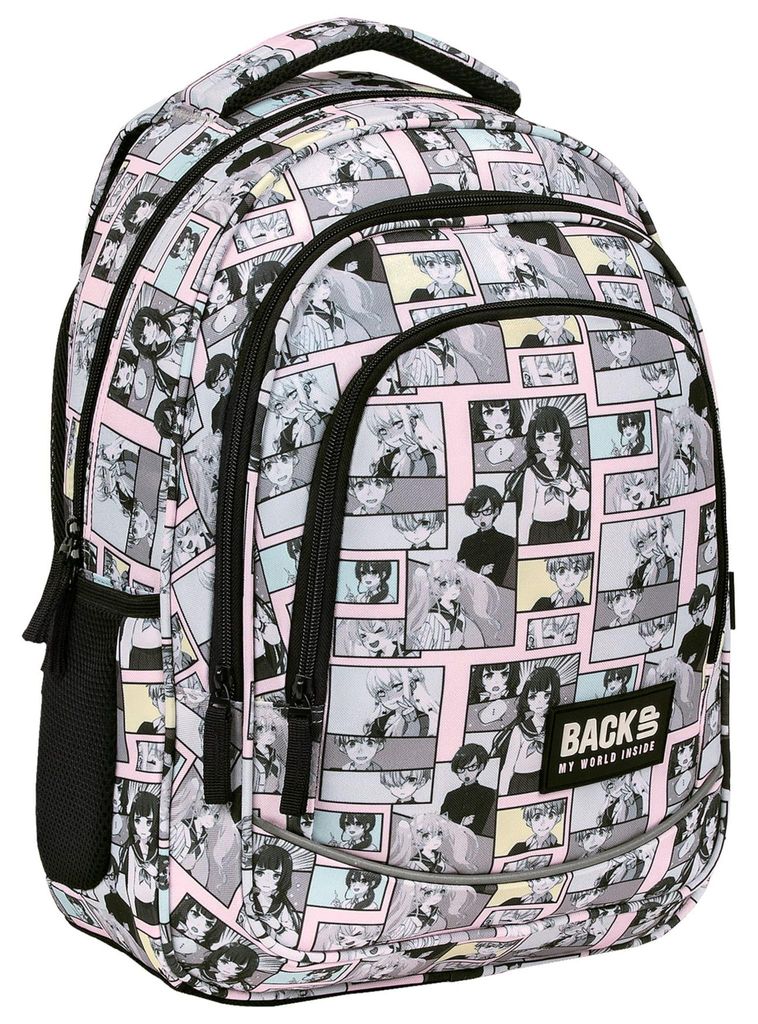 Zaino a 3 scomparti per backup - Motivo fumetti manga in Immagine del prodotto 