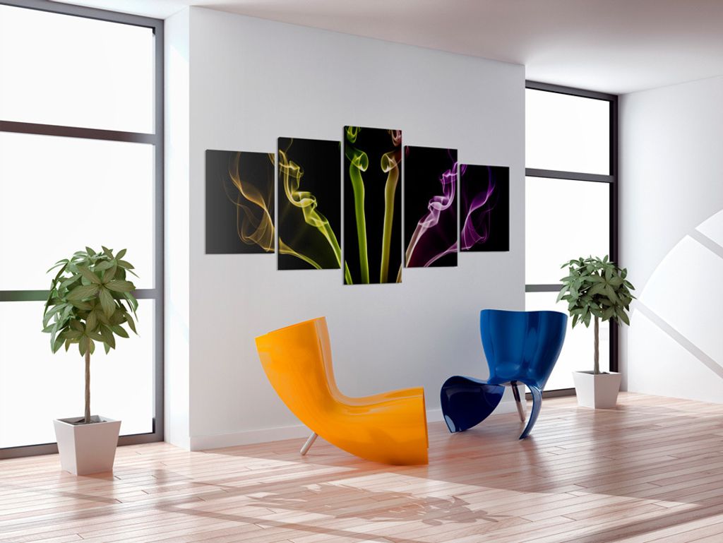 Akustikbild Abstrakt 200x100 cm Bilder Akustikschaum Hochleistungsschallabsorber Schallschutz Leinwand 5 tlg Wandbild Raumakustik Schalldämmung 03...