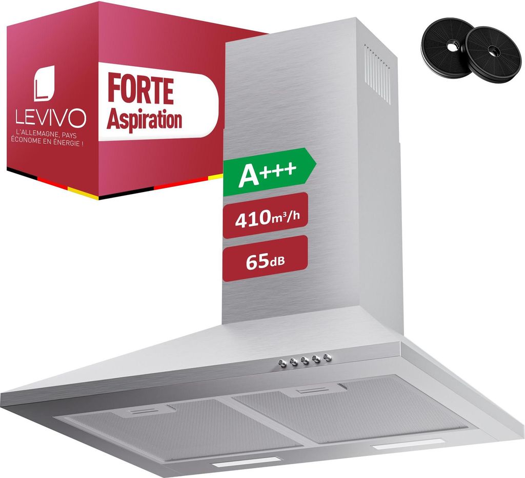 LEVIVO A+++ Hotte aspirante 60cm à recyclage d'air & Image du produit 