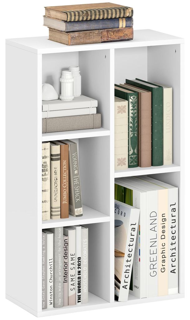 HOMCOM, libreria a colonna con 5 ripiani, scaffale Immagine del prodotto 