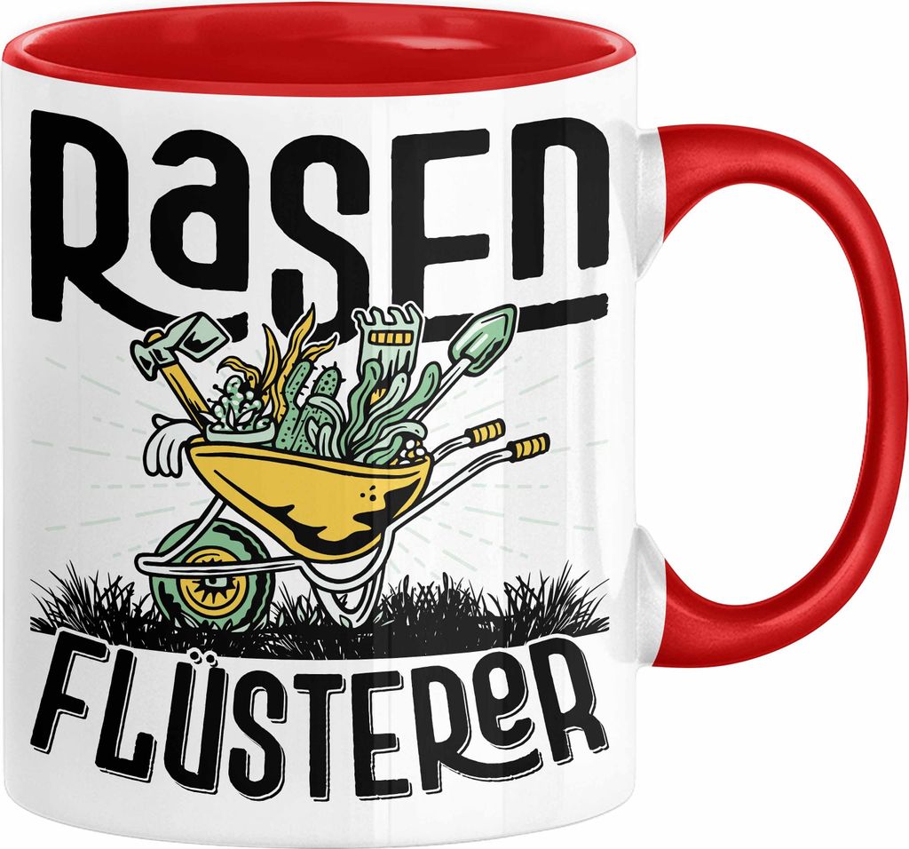 Gärtner Tasse Geschenk für Hobbygärtner Landschaftsgärtner Männer Geschenkidee Rasenflüsterer Gartenarbeit Kaffee-Becher (Rot)