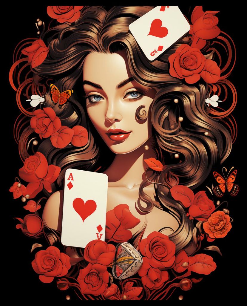 Plakat 40x50cm Rosen Glücksspiel