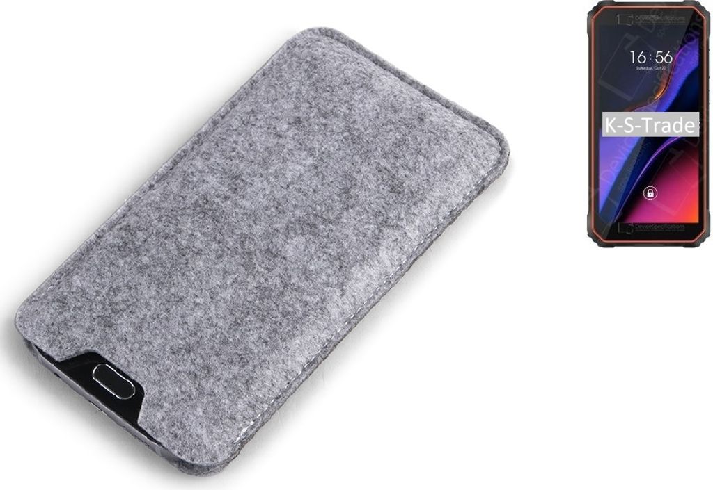 K-S-Trade Filz Handyhülle kompatibel mit Blackview Oscal S60 Schutzhülle Filztasche Filz Tasche Case Sleeve Handy Hülle Filzhülle grau