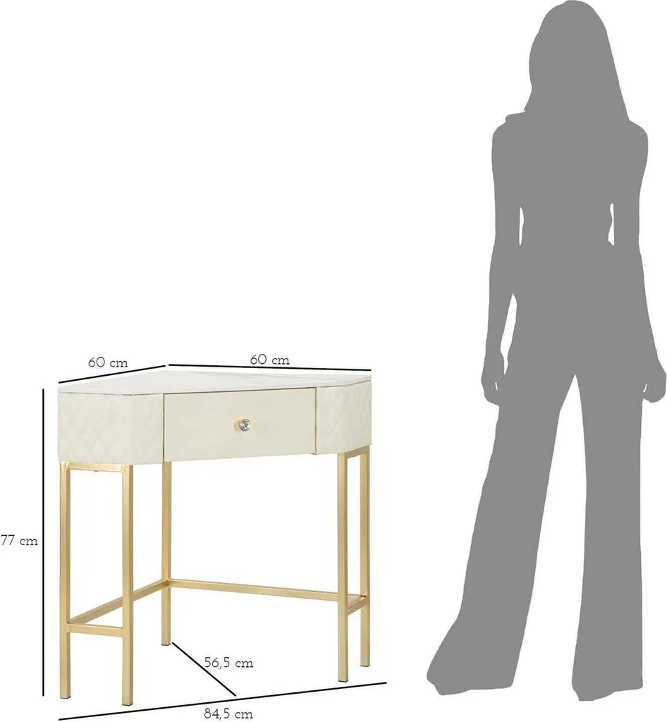 FURNLUX Table Console Sharon Blanche 85cm - Console de Design Moderne - 10