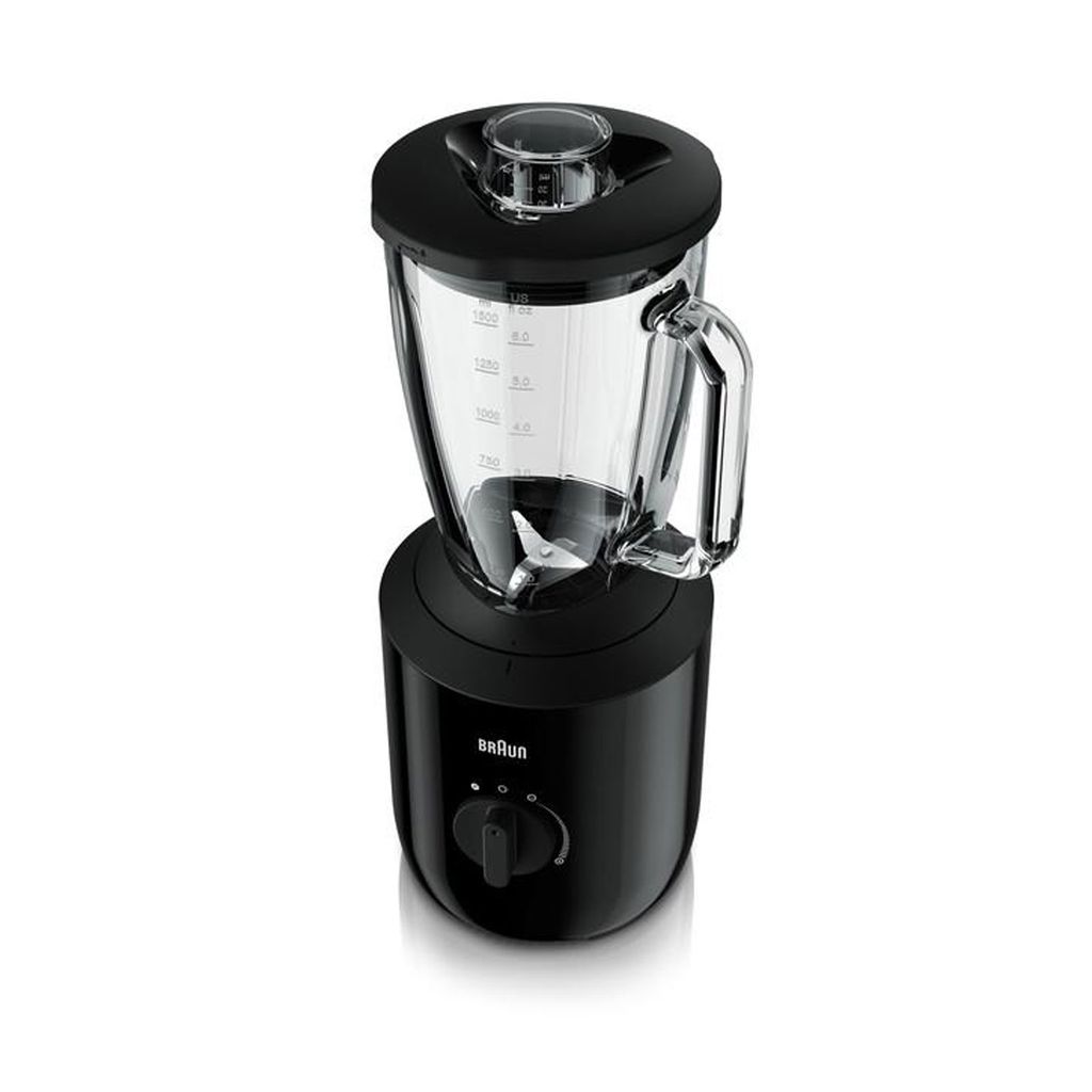 A black Braun stand mixer is shown against a white background.