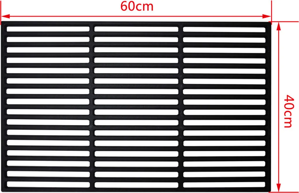 Grille de cuisson carrée en fonte émaillée anti-adhésive 40 x 60 cm