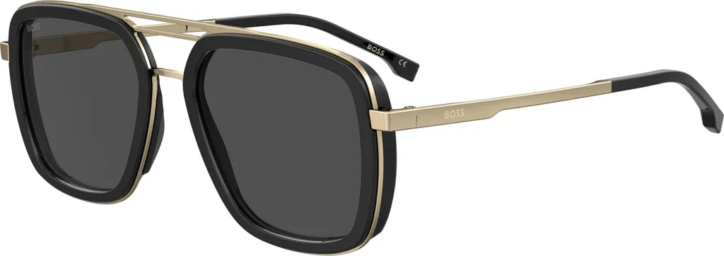 Boss 1235/S Lunettes de soleil Homme Polarisées Verres Gris 55mm Noir