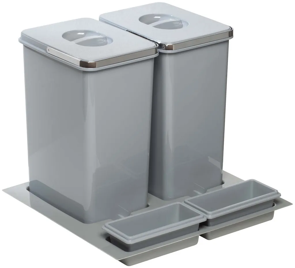 Poubelle encastrable Eviers EK9113 PRACTIKO 600 - 2x20L + 2 cuvettes