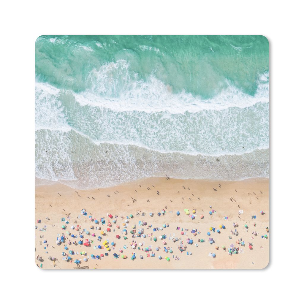 MuchoWow Mauspad Mousepad Meer - Strand - Sonnenschirme - Wasser - Sommer 20x20 cm - Mousepads - Maus Mat - Pad - Mausunterlage - Desk Mat - Bure...