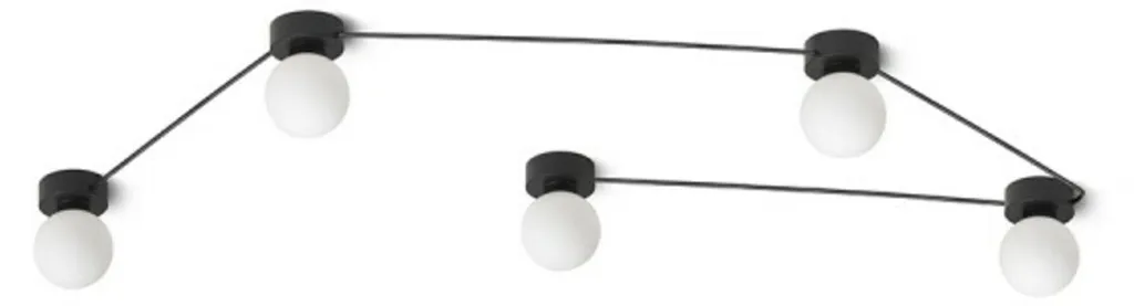 Plafonnier pour salon VELA V RENDL noir 5 globes G9 design moderne