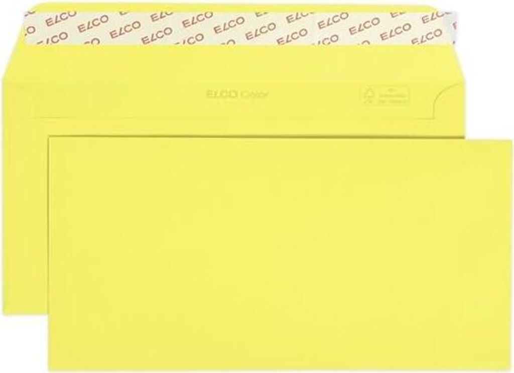 ELCO Briefumschläge Color DIN lang ohne Fenster intensivgelb haftklebend 25 St.