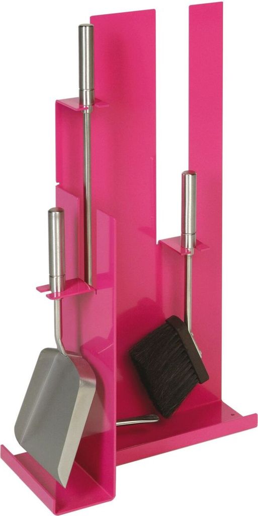 Kaminbesteck Modell 910 - pink beschichtet mit Besteck & Griffen aus Edelstahl