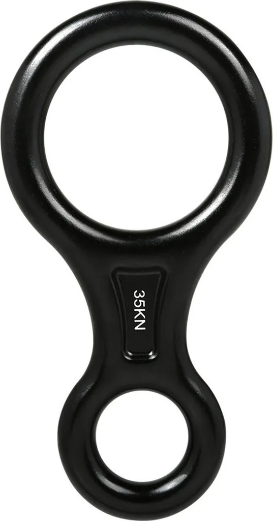 Figura 8 Discensore 35KN Attrezzatura da arrampicata colorata e resistente Attrezzatura da discesa per Ziplining Rescue Nero