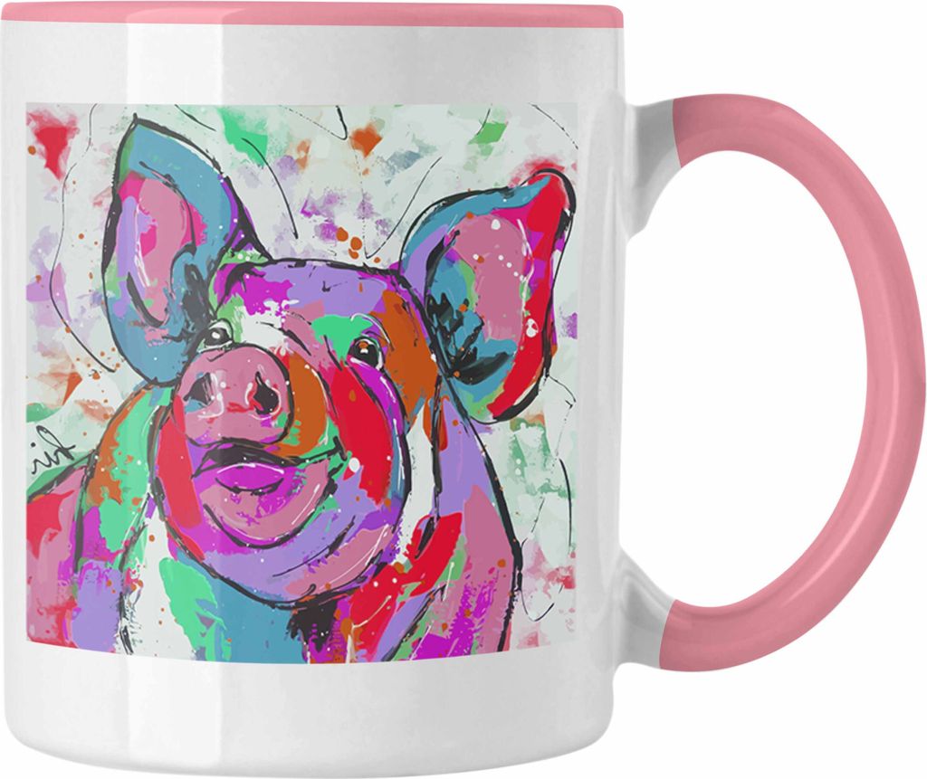 Trendation - Schwein Tasse Geschenk Bauern Schweine Polygon Produktbild 