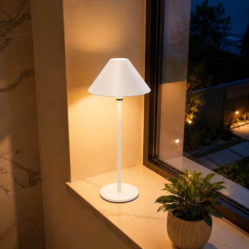 LED Tischlampe kabellos mit Akku - 360° Drehbar Touch Dimmbar Nachttischlampe Modern für Schlafzimmer Wohnzimmer Balkon Deko Kabellose Akku Lampe