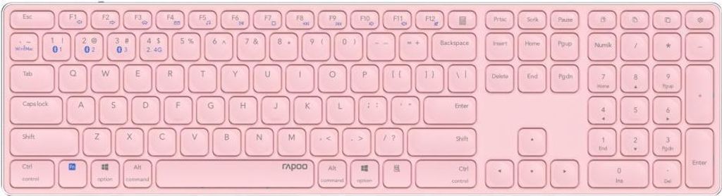 Rapoo E9800M Tastatur RF Wireless + Bluetooth QWERTZ Zdjęcie produktu 