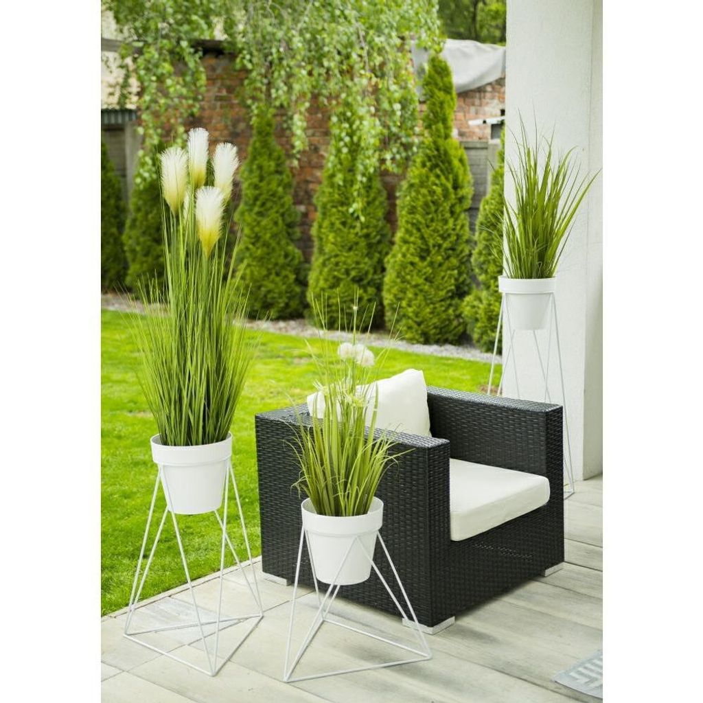 Dreieckiges stehendes Blumenbeet 40 cm weiß GLAMOUR Produktbild 7