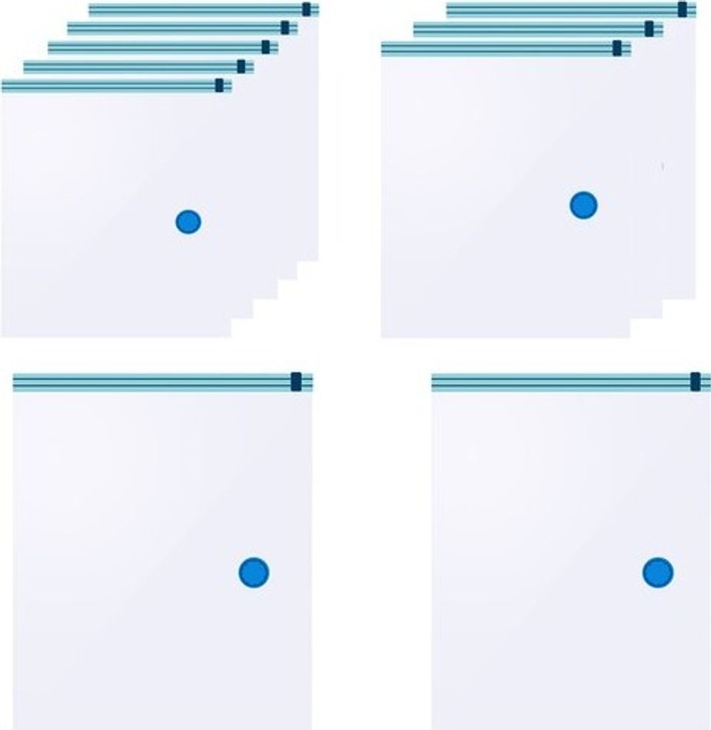 Platzsparende Vakuumbeutel - 10er-Set, transparent/blau, Produktbild 8