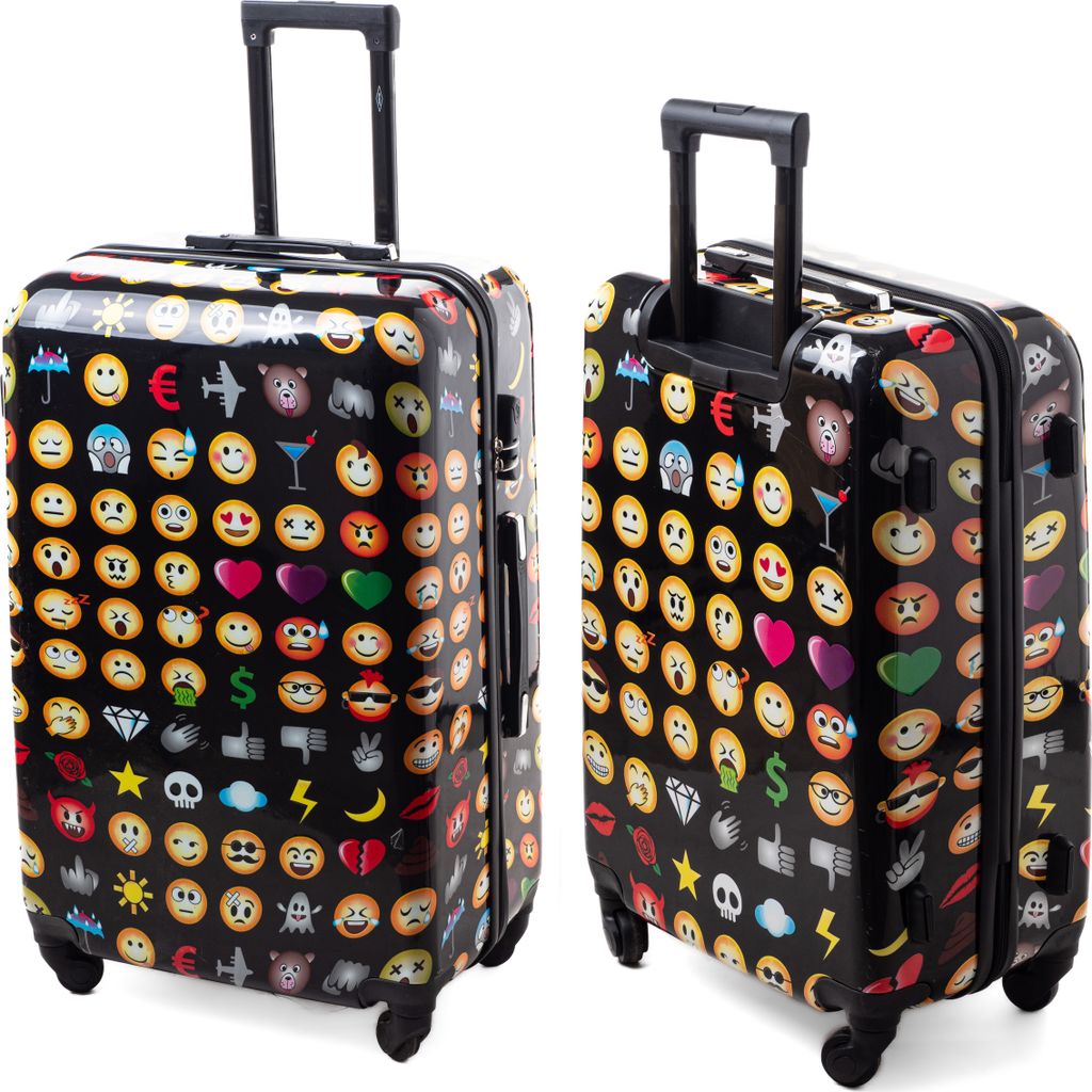 Two suitcases shown from different angles against a white background.