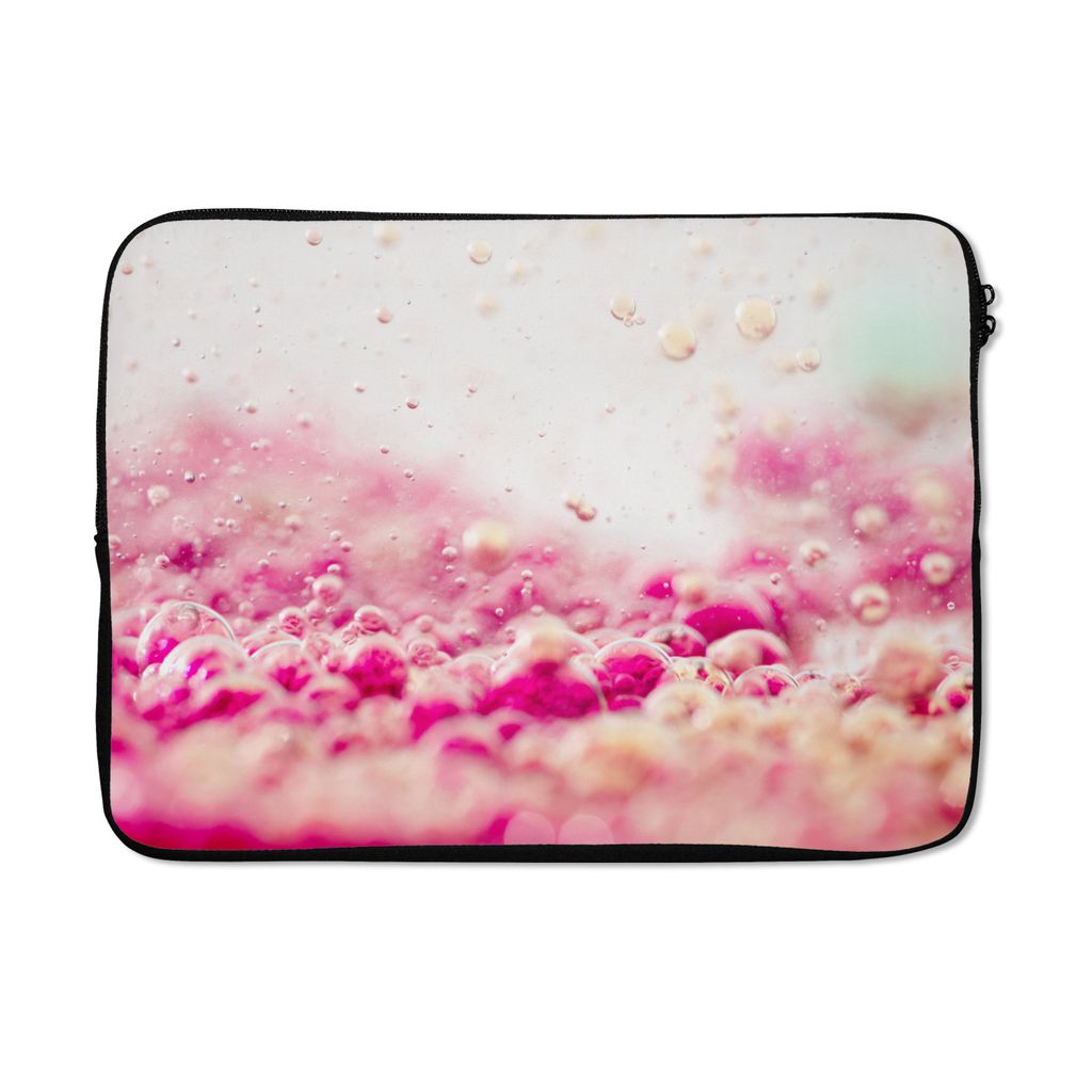 MuchoWow Laptop Hülle 13 Zoll Flüssig - Rosa - Blase - Abstrakt Laptoptasche - Laptophülle - Sleeve - Rundumschutz