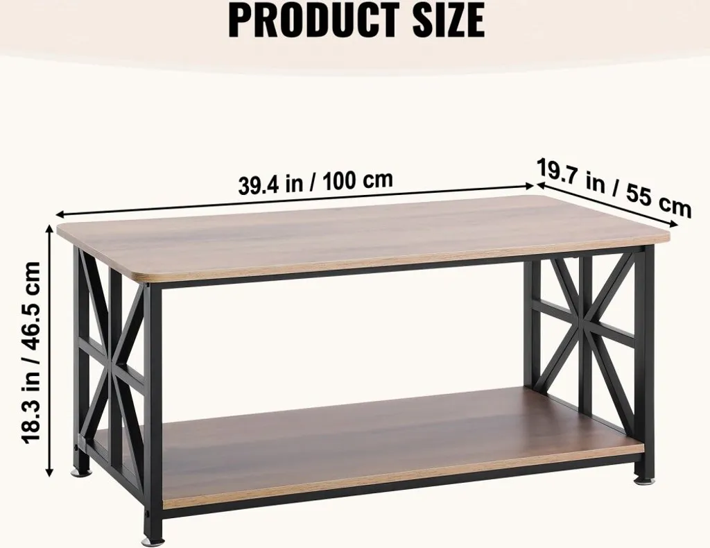 Table basse rectangulaire avec rangement ouvert - Modèle Elégance Loft - 6