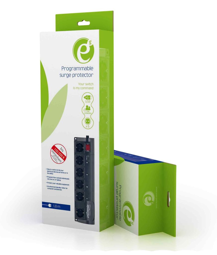 Gembird EG-PMS2 Steckdosenleiste 6-fach Zeitschaltuhr Produktbild 