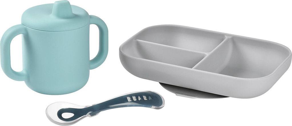 Beaba Lern-Geschirrset + Becher - Blau; 913526