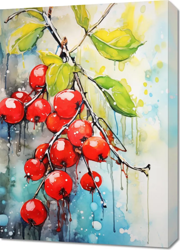 Poster 50 x 70 cm Symphonie des fruits rouges aux couleurs vives et éclatantes