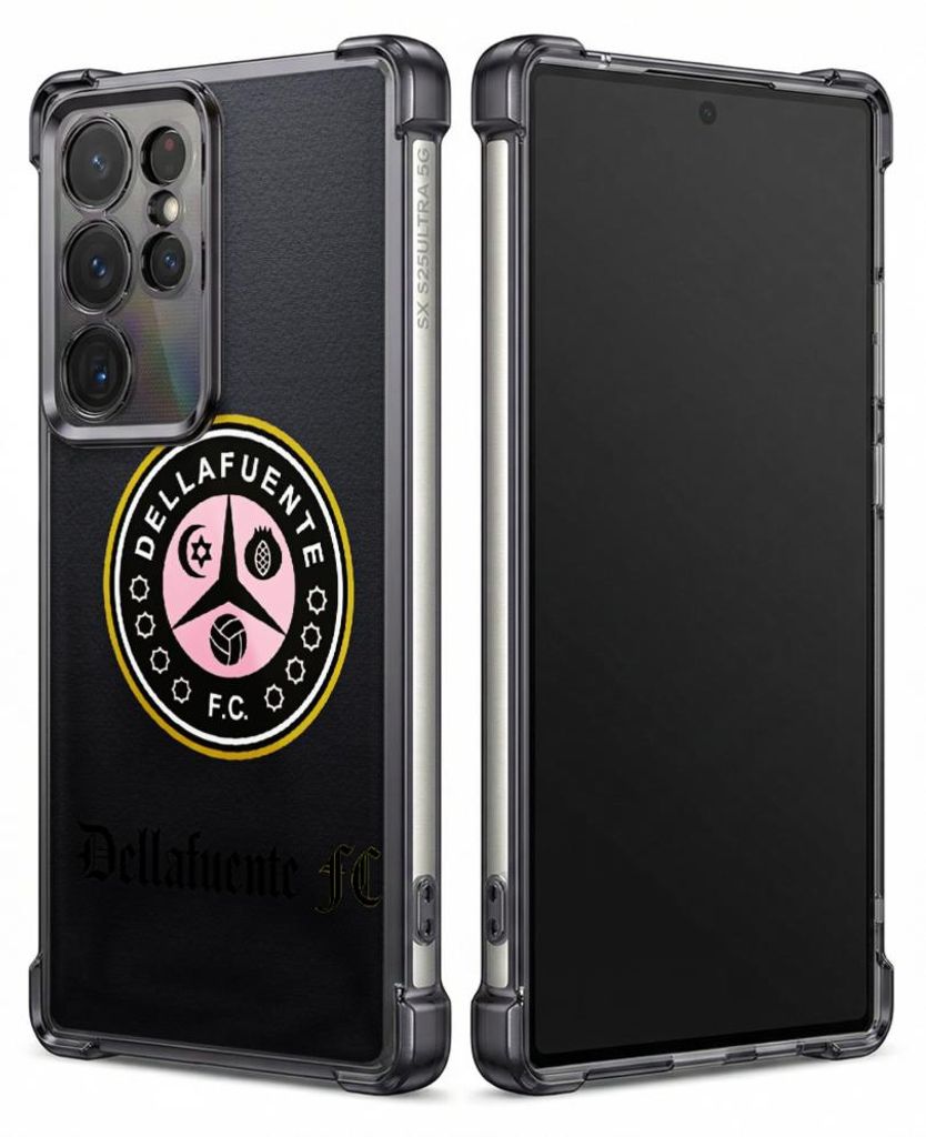 Personalisierte Hülle mit Bild für Samsung Galaxy S23+ Elektroplattiert TPU Stoßdämpfer Handyhülle mit Dellafuente FC Wappen-Design