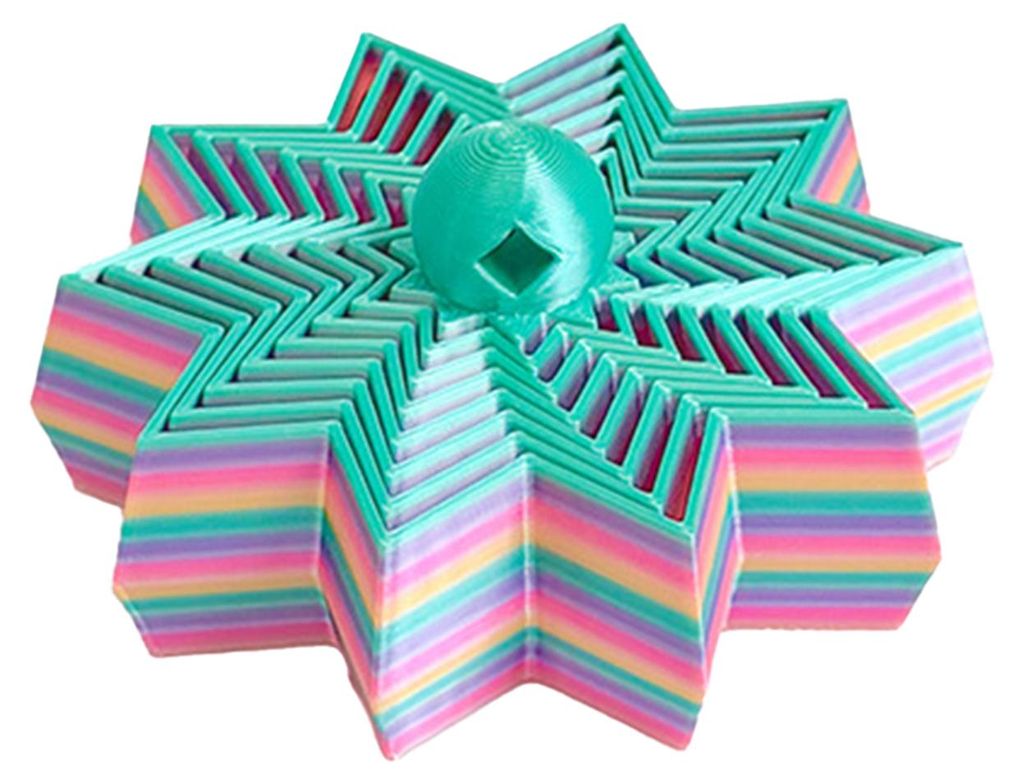 Erweiterter sensorischer Fidget-Stern, wirbelnder Spiralstern, flexibler Drehturm mit Griff zur Stress- und Angstbewältigung, ideal für Zuhause, ...