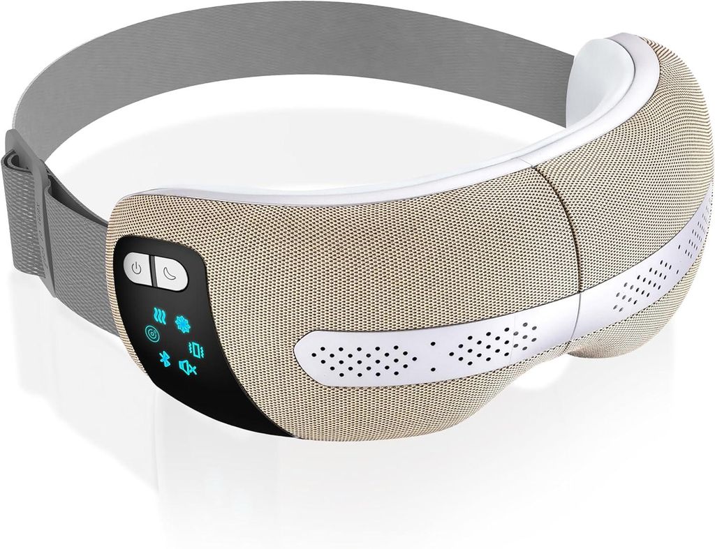 SereneLife Augenmassagegerät mit Wärme, Elektrische Augenmaske mit 5 Modi, Bluetooth- Musik, Vibration & Kühlfunktion