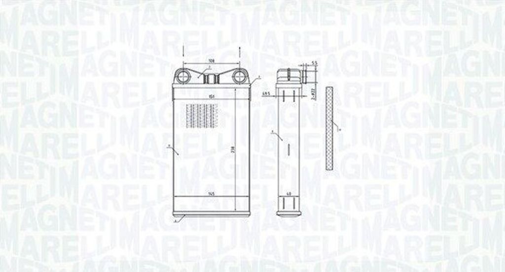 MAGNETI MARELLI 350218472000 Wärmetauscher Innenraumheizung Kühler für AUDI A4 Avant (8ED, B7) A4 Avant (8E5, B6) A4 Limousine (8E2, B6) A4 Limo...