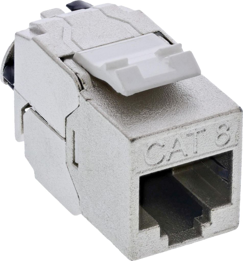 24er Bulk-Pack InLine Keystone RJ45 Buchse Slim, SNAP-In, Cat.8.1, integrierter Kabelbinder (B-76202Q)