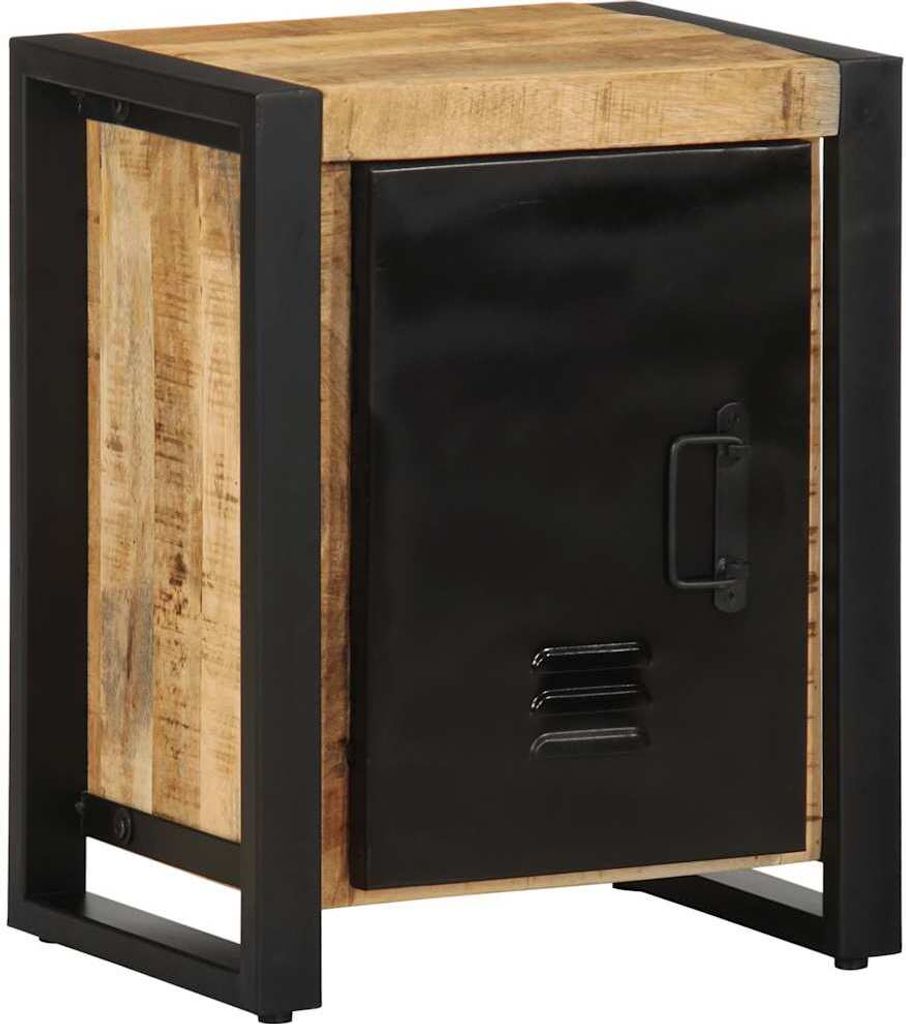 Nachttisch 40x30x51 cm Raues Mangoholz
