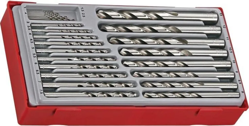 Jeu de forets hélicoïdaux 28 pièces Teng Tools TTDB028 en acier HSS
