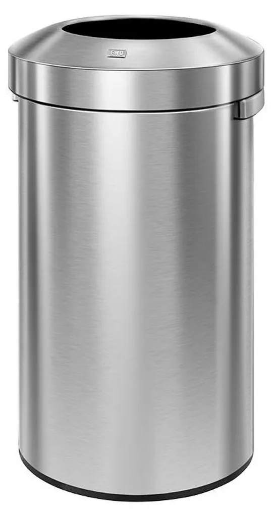 EKO Poubelle urbaine 120L en acier inoxydable mat anti-traces de doigts