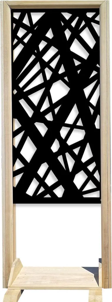 Paravent de séparation modulable DIAGONAL LARGE en bois noir 70x190 cm