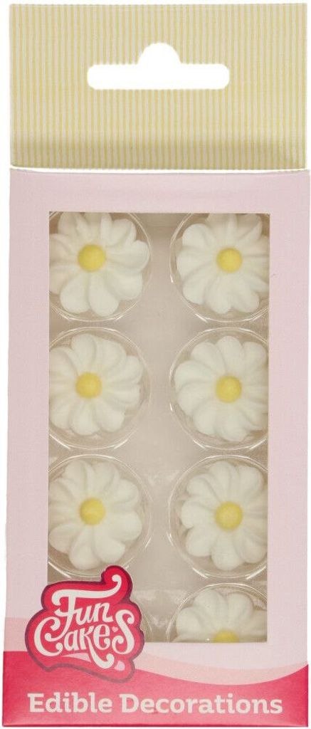 FunCakes Zuckerdekoration Weiße Gänseblümchen pk/16