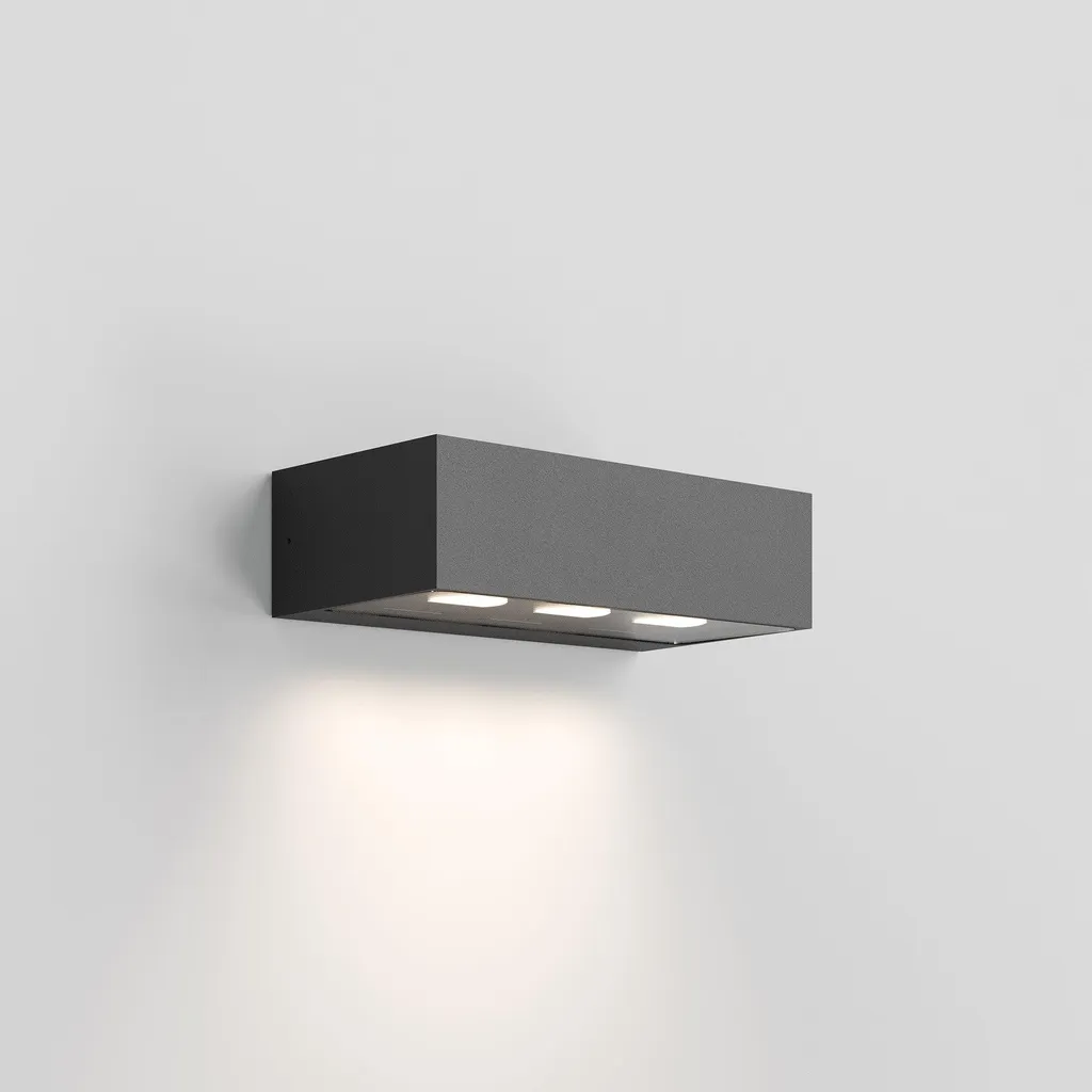 Applique LED IP54 anti-éblouissement pour entrée asymétrique noire 15W