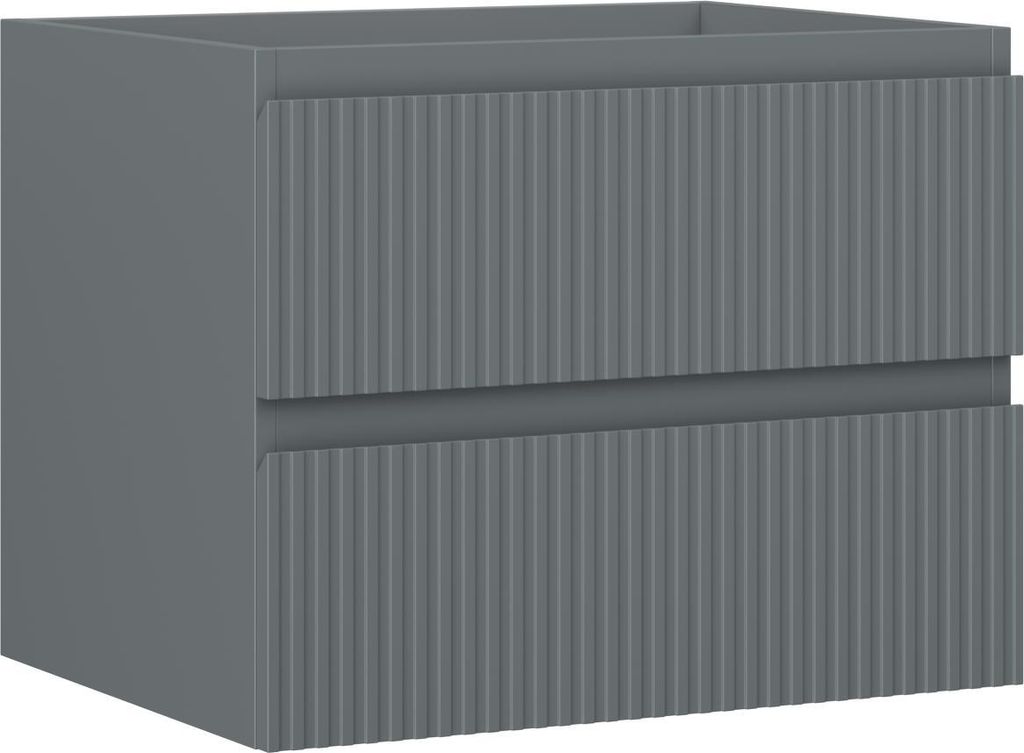 Mexen Rivel Badezimmerschrank 60 cm, 2 Schubladen, geriffelt, Graphit matt - 91A20-06047-2-BFF66